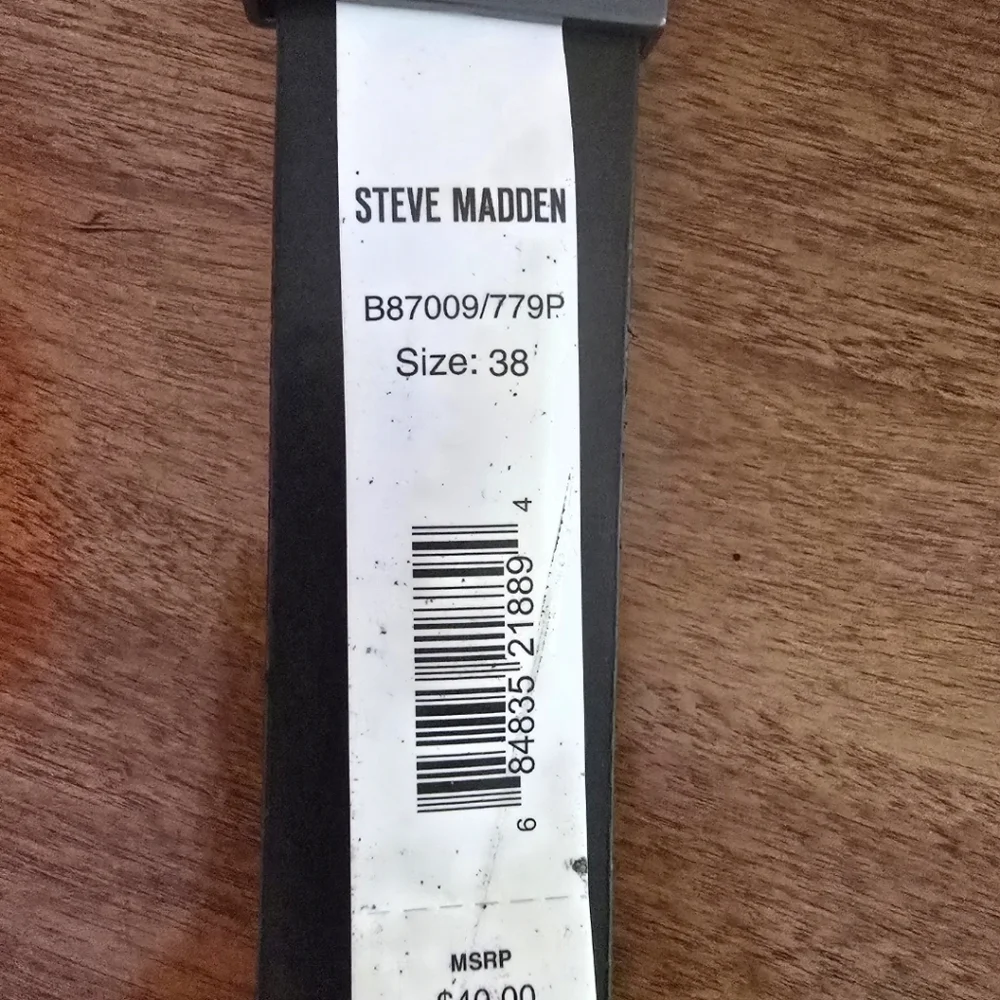 Steve Madden Black/Brown Reversible Belt with Silver Buckle NWT Size 38